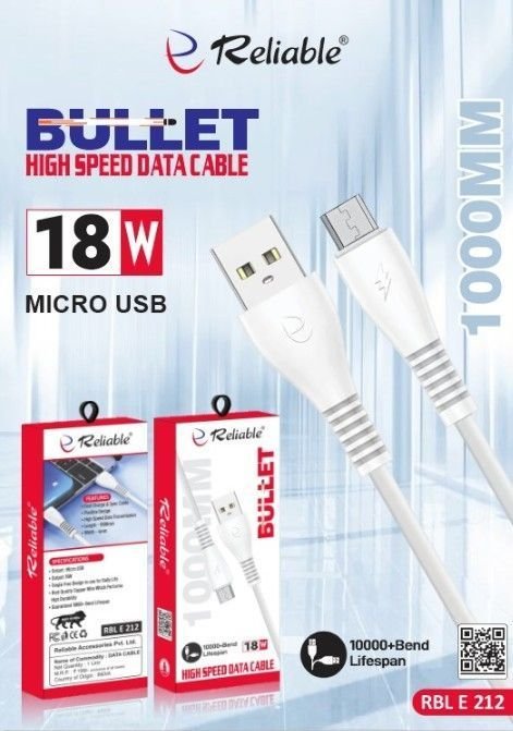 18w Bullet Ultra Fast Charging Cord for Android Devices E-212