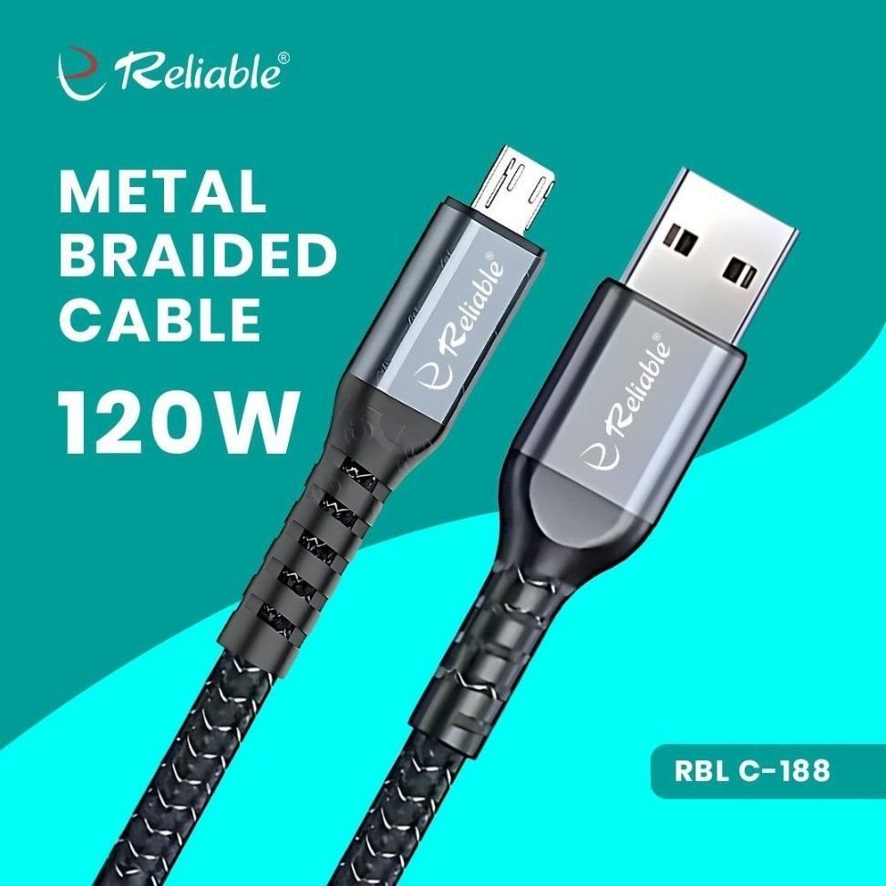 RBL E 188 V8 (BRAIDED METAL Data Cable) (WITH GUARNTEE - Image 3