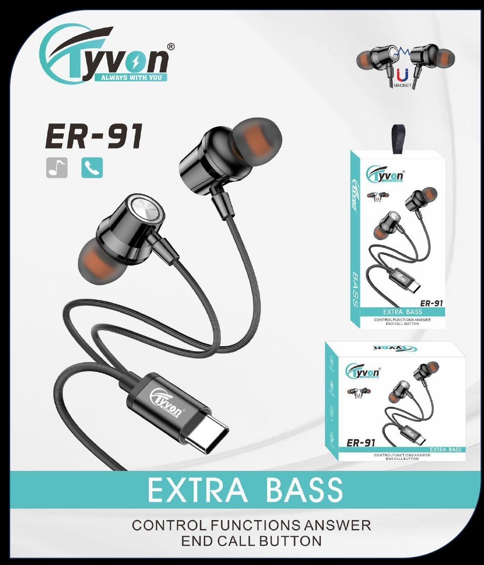 Extra Bass Control Function Answer End Call Button Earphone ER-91