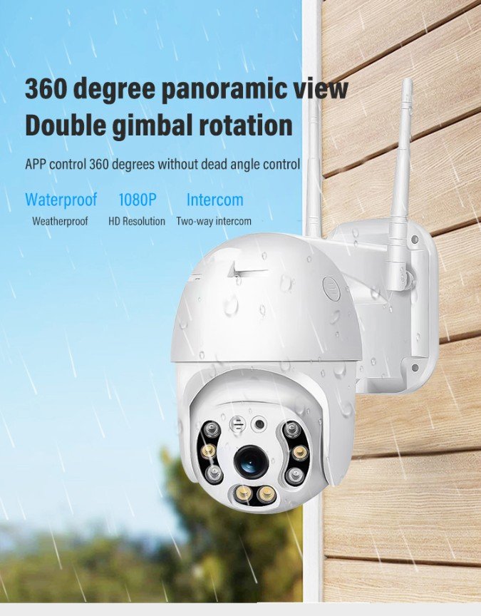 PTZ WiFi Wireless Outdoor Waterproof Camera CCTV Security FULL HD IP Camera Security Camera (NO GB, 2 Channel) - Image 4