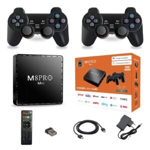 Game Box 4K Retro TV Game Console with Dual Wireless Controllers | Plug & Play HDMI Gaming System with Preloaded Classic Games